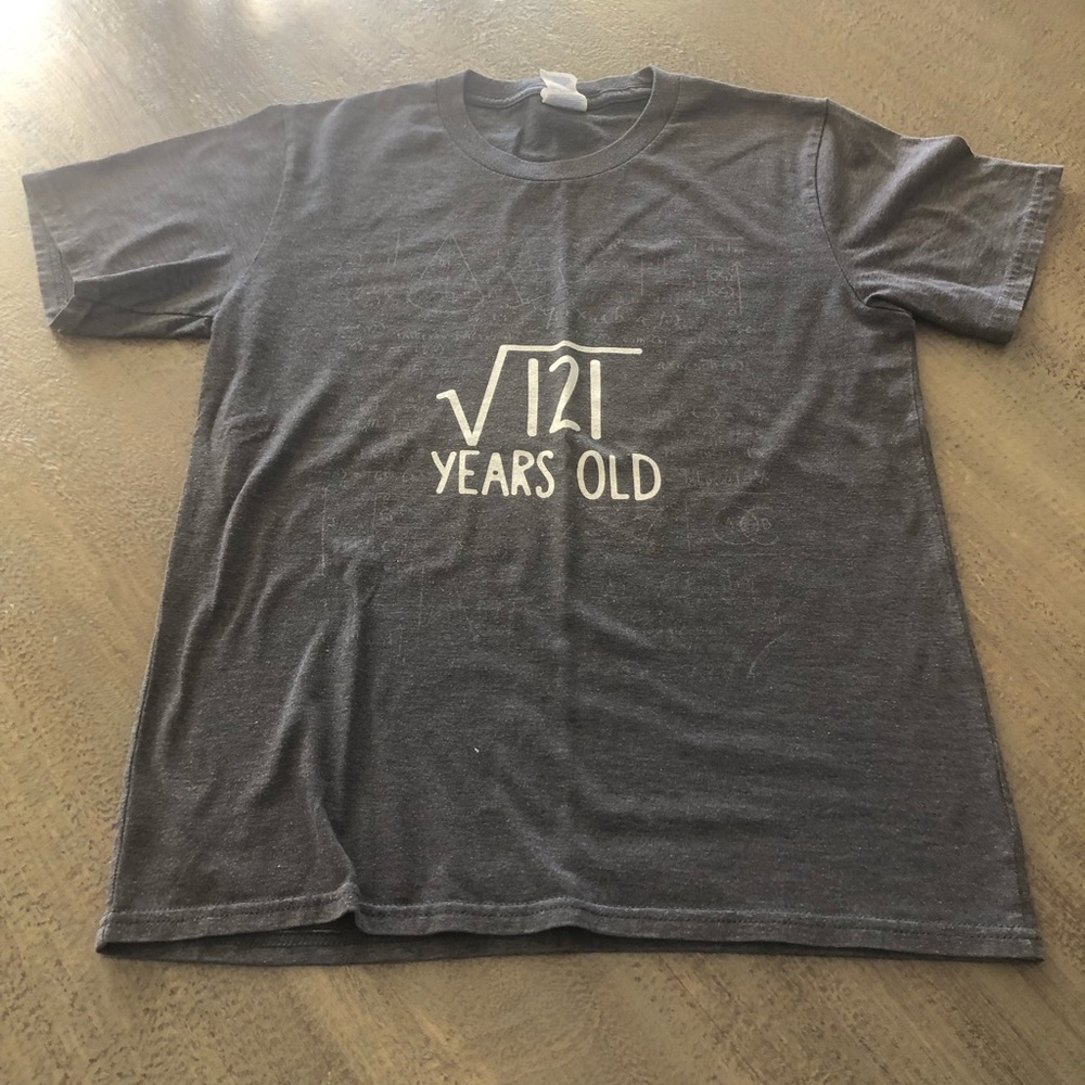11 year old “square root” tshirt